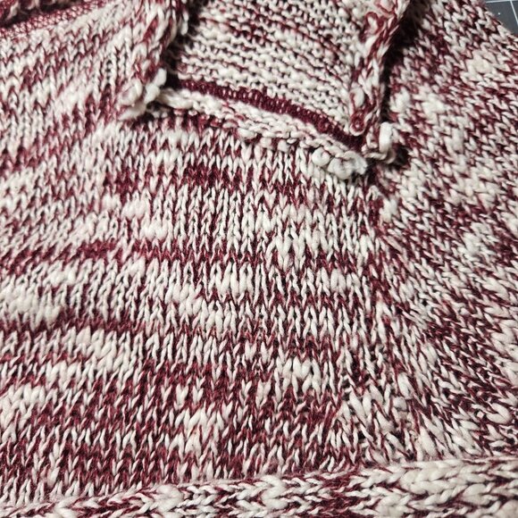 Michael Stars Burgundy Cream Knit Cardigan 1 Grunge, Coffeecore Americana Fall - Picture 10 of 14